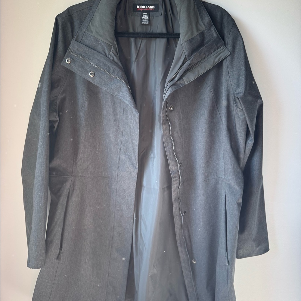 Kirkland Signature Gray Hooded Water Resistant
Trench Coat